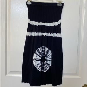 black and white tie-dye coverup/dress
